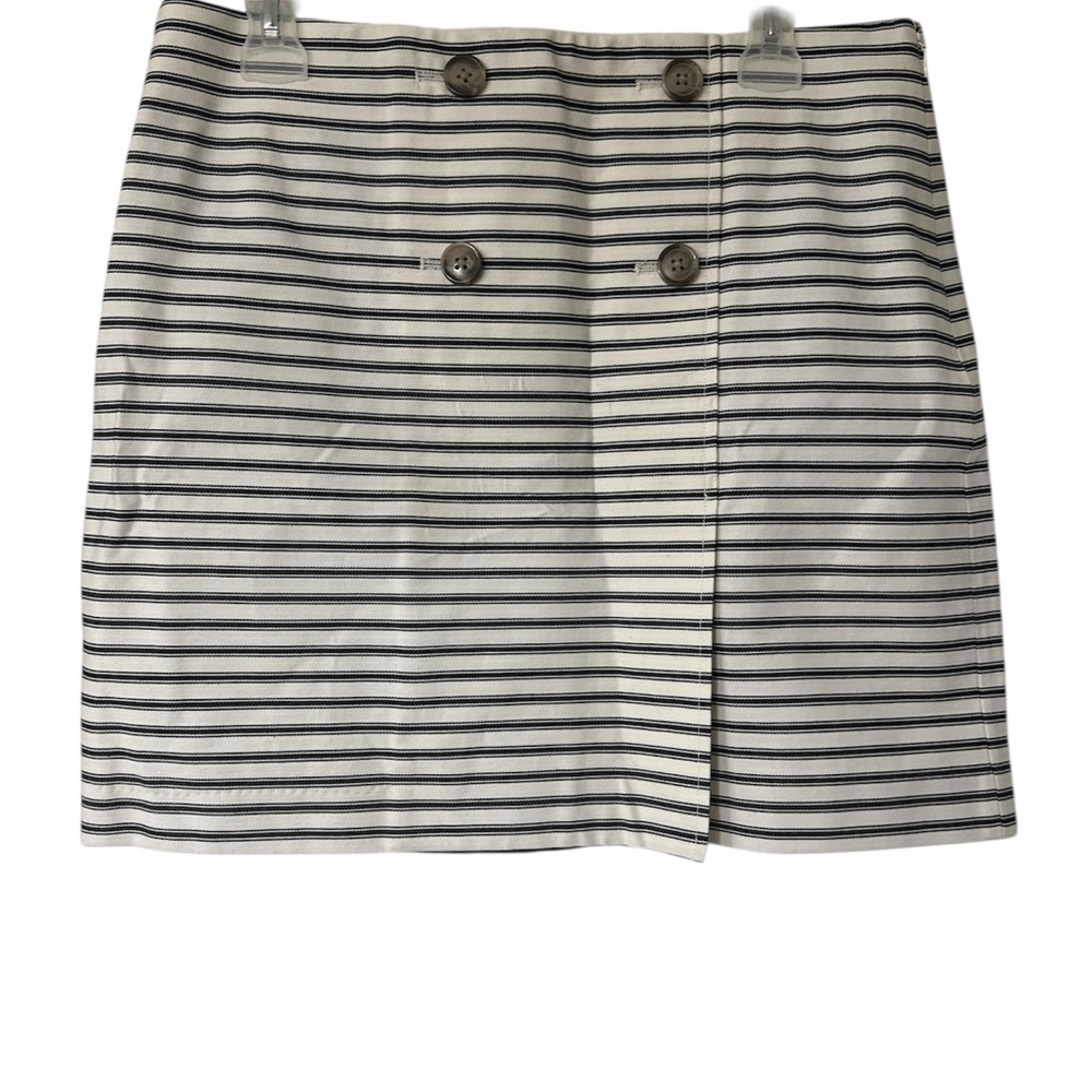 Ann Taylor Loft striped faux-wrap sailor Mini Skirt